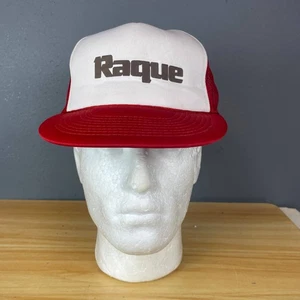 Gorra de camionero vintage Raque roja y blanca malla Snapback única talla única - Imagen 1 de 8