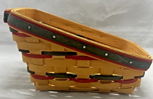 Longaberger Dash Away 8" Cesta Trineo Navidad Rojo Verde Hecho en EE. UU. 1998 - Imagen 1 de 5