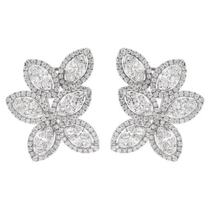 Alexander Beverly Hills 5.53ct Illusion Set Cluster Diamond Earrings 18k - Picture 1 of 4