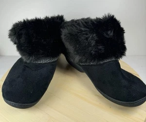 isotoner Recycled Microsuede Mallory Boot Womens Slippers Sz 8.5-9 Fur Trim Cozy - Picture 1 of 16
