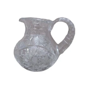 Antique American Brilliant Clear Cut Glass Pitcher 12oz - Picture 1 of 6