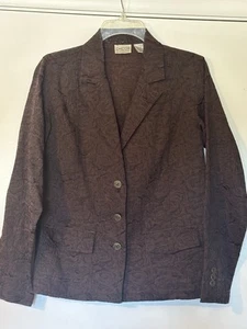 Chico's Gr. 0 Damen Blazer Jacke 3 Knöpfe braun Blumenstruktur - Bild 1 von 3