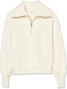 Pullover para mujer The Drop polar media cremallera marfil XS NUEVO CON ETIQUETAS - Imagen 1 de 6