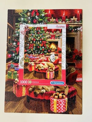 Classic Christmas Collection 1000 Piece Jigsaw Puzzle Clementoni Cat Dog Santa - Image 1 of 4