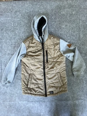 Matix Coat Jacket Men Large Grey Tan Hooded Full Zip Skateboarding Thick - Image 1 of 4