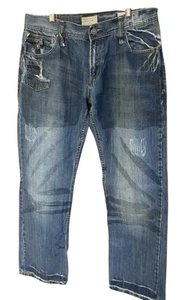 Men’s Vintage GAODIAN 32x32 Destroyed Distressed Denium Blue Jeans - Picture 1 of 4