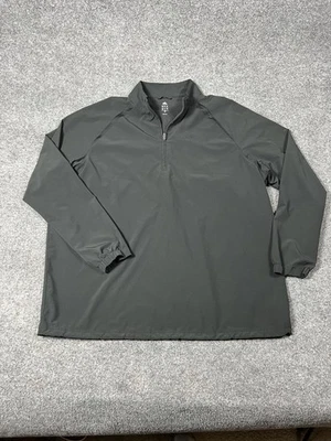 Adidas Pullover Jacket Mens Large Black Quarter Zip Windbreaker Golf 3-Stripes - Image 1 of 4