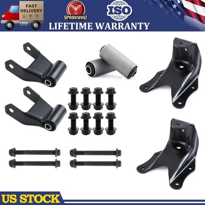 Rear Leaf Spring Shackle Bracket Hanger Kit for Ford F150 F250 F350 Bronco New Foto 1 de 4