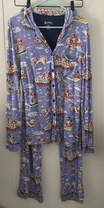 Nick & Nora Women’s Sz Small S PJ Set Pajamas Puppies At Bath time Dogs **READ - Picture 1 of 12