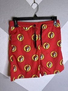 Buc-ees Bucees Youth Boys Medium YM Swim Trunks Shorts Graphic Red Lined - Picture 1 of 9
