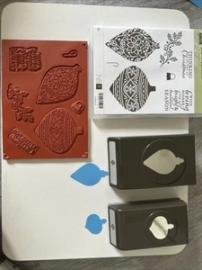 Stampin’ up! EMBELLISHED ORNAMENTS Stamp Set & 2 Punches NEW - Picture 1 of 6
