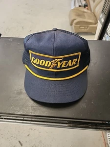 Goodyear Tires #1 in Racing Snapback Hat Cap Blue Swingster Rope Vintage USA - Picture 1 of 5