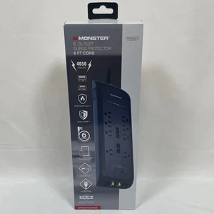 Monster 8 Outlet Surge Protector 4050 Joules 6ft Cord USB-A USB-C SEALED - Picture 1 of 5