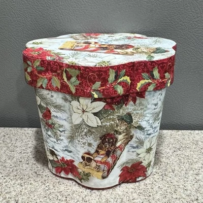 Raro Punch Studio Caja de Regalo Decorativa 4.5”x6” Gatos Perros Pájaros Invierno Vacaciones Usada en Excelente Condición Foto 1 de 4