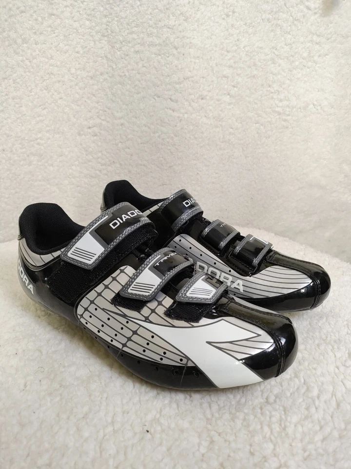 Diadora Trivex 男式运动鞋 8 黑色合成自行车骑行鞋 — 第 1/4 张图片