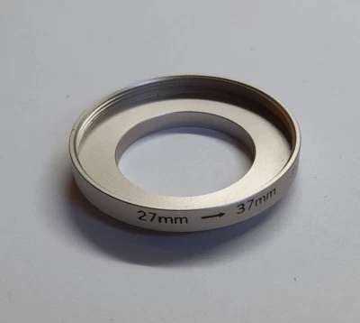 27-37MM VERY CLEAN SILVER STEP UP FILTER RING MADE IN JAPAN -FREE SHIPPING - Image 1 of 4