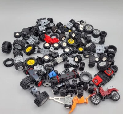 LEGO Lot Bulk WHEELS Tires Axles Car Vehicle Lots Parts Pieces "SEE" - Image 1 of 4
