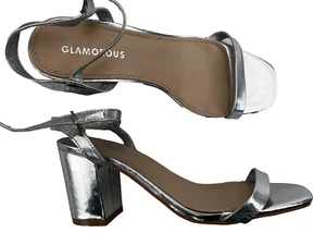 Glamorous open toe shoes sandals size 4 silver ankle strap womens - Picture 1 of 5