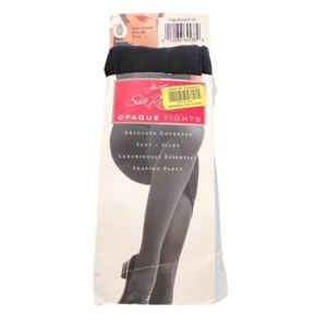 Hanes Silk Reflections Opaque Tights Control Top Navy Size AB Style 00N45 NEW - Picture 1 of 5