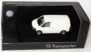 RARE VW T5 7H TDI TRANSPORTER VAN 2010 CANDY WHITE 1:87 WIKING (DEALER MODEL) - Picture 1 of 6