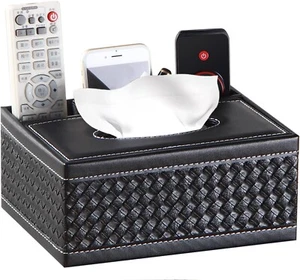 Leather Tissue Box Cover | Multifunctional Organizer – Tissue Box Holder - Imagen 1 de 9
