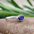 Natural Sapphire Birthstone Ring-Sapphire Stackable Ring 925 Sterling Silver