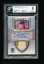 BGS 9 BRAYDON COBURN 2005-06 UPPER DECK THE CUP 3 COLOR PATCH AUTO RC #D 131/199
