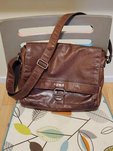 Jack Georges Voyager Crossbody Leather Messenger Bag - Brown - Picture 1 of 5