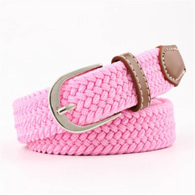 Cinturón Elástico Trenzado Cinturón Tejido Elástico para Jeans Unisex Informal Hebilla de Acero i Foto 1 de 4