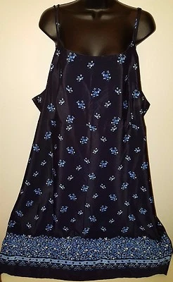 Fashion Bug Womens Dress Size 26/28 26W/28W Blue White Floral - Image 1 of 4