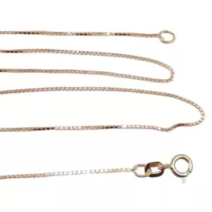 Massive 14K Gelbgold Box Kette Glied Halskette 16 Zoll 1 mm - Bild 1 von 3