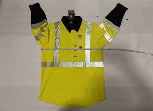 Carhartt Shirts: Force Hybrid FR High Visibility 102843 323 Button Down Shirt - Picture 1 of 6