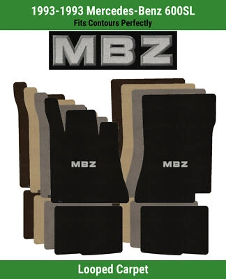 Alfombrillas delanteras y traseras Lloyd Classic Loop para Mercedes-Benz 600SL '93 con apliques MBZ Foto 1 de 4