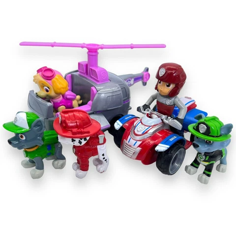 Paw Patrol Lot Ryder + ATV 4-Wheeler Skye Helicopter Marshall 2 Rocky Figures Cover