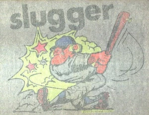 SLUGGER BASEBALL PLAYER vintage 70s iron on t shirt transfer full size - Bild 1 von 11