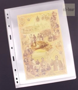 Lot 10 Pcs Single Pocket Standard Sleeves Paper Money Holders Pages Fit Big Note - Bild 1 von 5