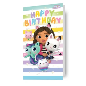 Tarjeta de cumpleaños para casa de muñecas Gabby's tarjeta de felicitación de cumpleaños para niños incluye sobre - Imagen 1 de 7