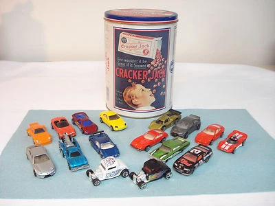 Cool Lot 16 Hot Wheels 1990s 2000s Die Cast Cars in Cracker Jack Collectors Tin - Image 1 of 4