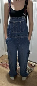 Vintage 90er Y2K DKNY Jeans Damen Medium Wash Denim Overall Gr. S Logo Träger Baumwolle - Bild 1 von 24