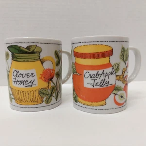 Vintage Ceramic Coffee Mugs Clover Honey Crab Apple Jelly Made in Japan - Picture 1 of 15