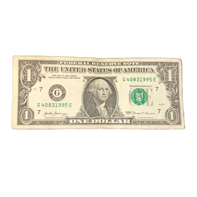 August 3, 1995 : G40831995E  BIRTHDAY Note $1 One Dollar Bill - Image 1 of 4