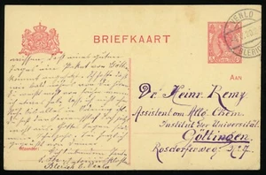 Netherlands Venlo Je Maintiendrai Coat of Arms 1920 Stationery Postal Card - Picture 1 of 2