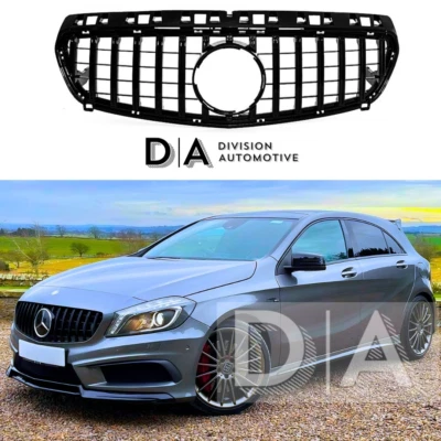 BLACK PANAMERICANA GT  FRONT GRILLE FITS FOR MERCEDES A CLASS W176 A45 2012-2015 - Image 1 of 4