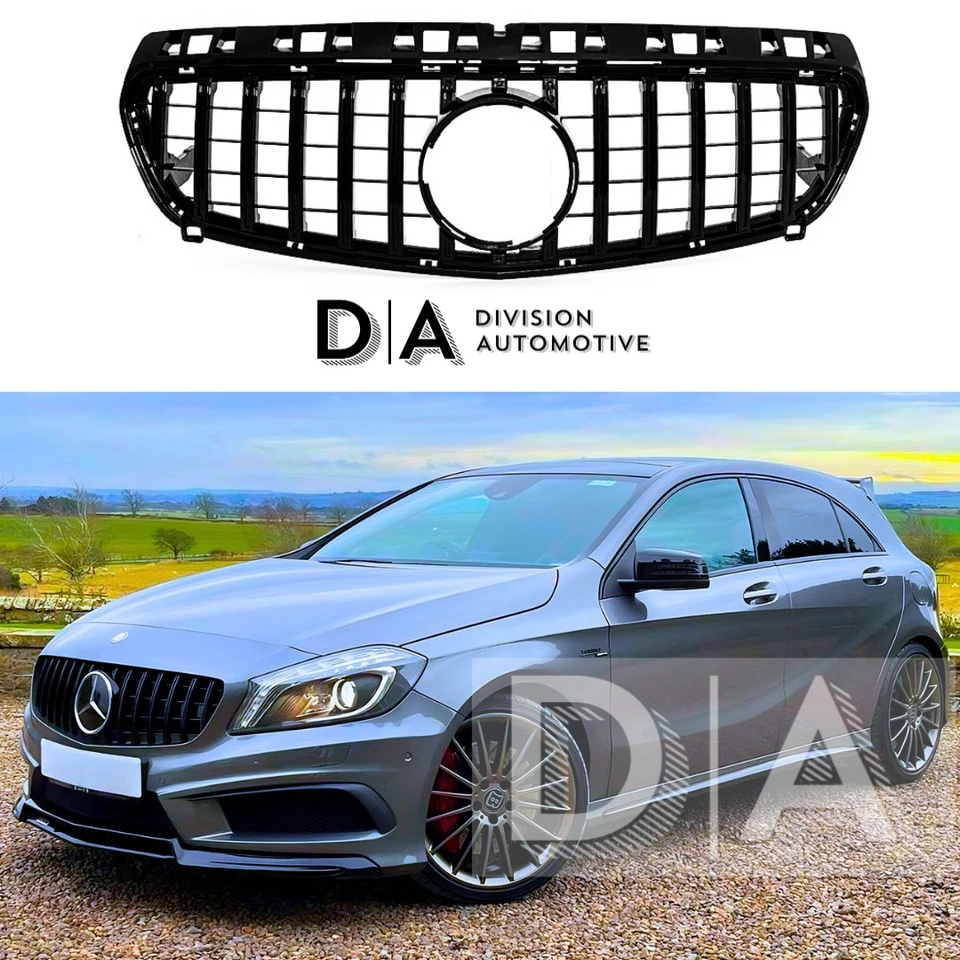 BLACK PANAMERICANA GT  FRONT GRILLE FITS FOR MERCEDES A CLASS W176 A45 2012-2015 - Image 1 of 4