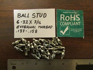 Fastener Service Corp. Ball Studs 6-32 X 3/16 External Thread 25 Pieces New - Picture 1 of 1