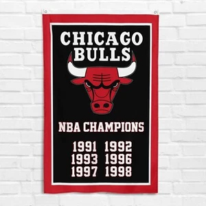 For Chicago Bulls Fans 3x5 ft Flag Champions American Basketball Banner - Picture 1 of 12