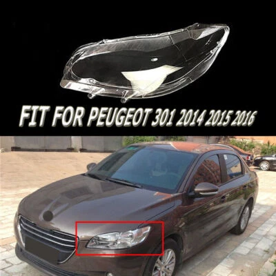 Left Headlamp Lens Fit Peugeot 301 2014 2015 2016 Headlight Lampshade Foto 1 de 4