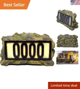 Solar Power Lighted House Numbers Address Sign - LED Illuminated Outdoor Resi... - Picture 1 of 8