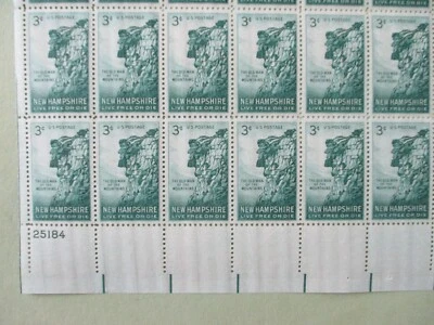 The Old Man of the Mountains/Great Stone Face plate block of 12 #1068 - Image 1 of 2