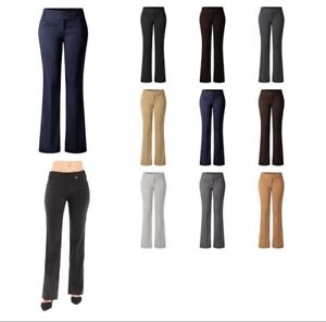 MixMatchy Relaxed Boot-Cut Stretch Office Pants Trousers Slacks